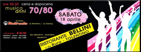 Multiradio live alla serata anni 70-80 - Tolentino Bellini - sabato 18 aprile