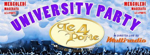 LE 4 PORTE Macerata - mercoledì University Party - live su Multiradio